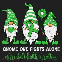 Mental Health Awareness Support Squad Gnome Green Ribbon Tumbler thumb 3