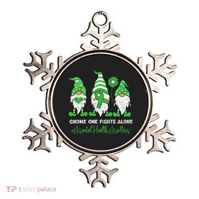 Mental Health Awareness Support Squad Gnome Green Ribbon Ornament