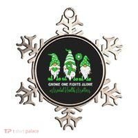 Mental Health Awareness Support Squad Gnome Green Ribbon Ornament thumb 0