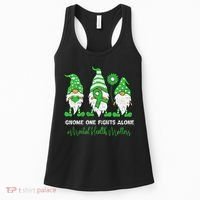 Mental Health Awareness Support Squad Gnome Green Ribbon Women's Tank Top thumb 0
