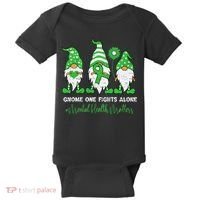 Mental Health Awareness Support Squad Gnome Green Ribbon Baby Bodysuit thumb 0