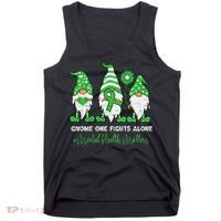 Mental Health Awareness Support Squad Gnome Green Ribbon Tank Top thumb 0