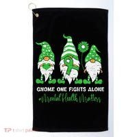 Mental Health Awareness Support Squad Gnome Green Ribbon Golf Towel thumb 0