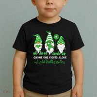Mental Health Awareness Support Squad Gnome Green Ribbon Toddler T-Shirt thumb 2