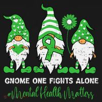 Mental Health Awareness Support Squad Gnome Green Ribbon Women's T-Shirt thumb 6