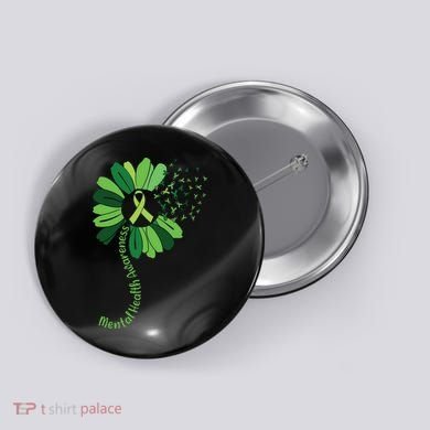 Mental Health Awareness Sunflower Button