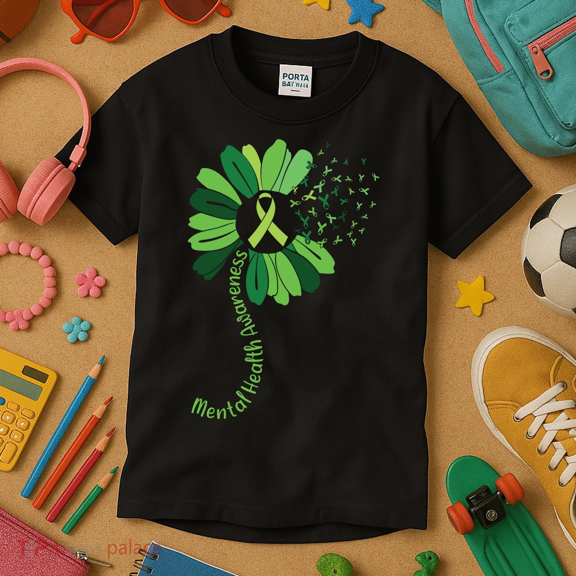 Mental Health Awareness Sunflower Kids T-Shirt