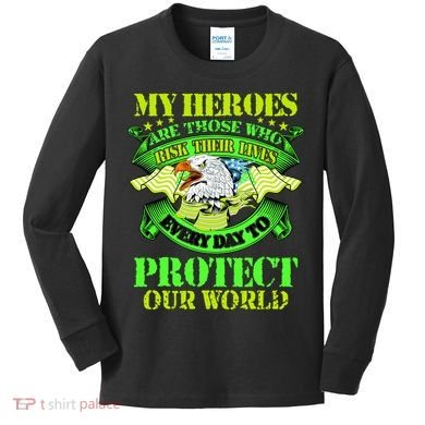 My Heroes Are Those Who Veteran Kids Long Sleeve Shirt