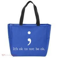 Mental Health Awareness Semicolon Tote Bag thumb 0