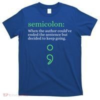 Mental Health Awareness Month Semicolon Definition Green Funny Gift T-Shirt thumb 0