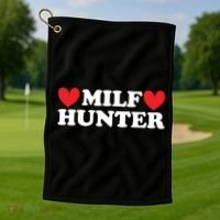 Milf Hunter A Funny Milf Lover Golf Towel thumb 1