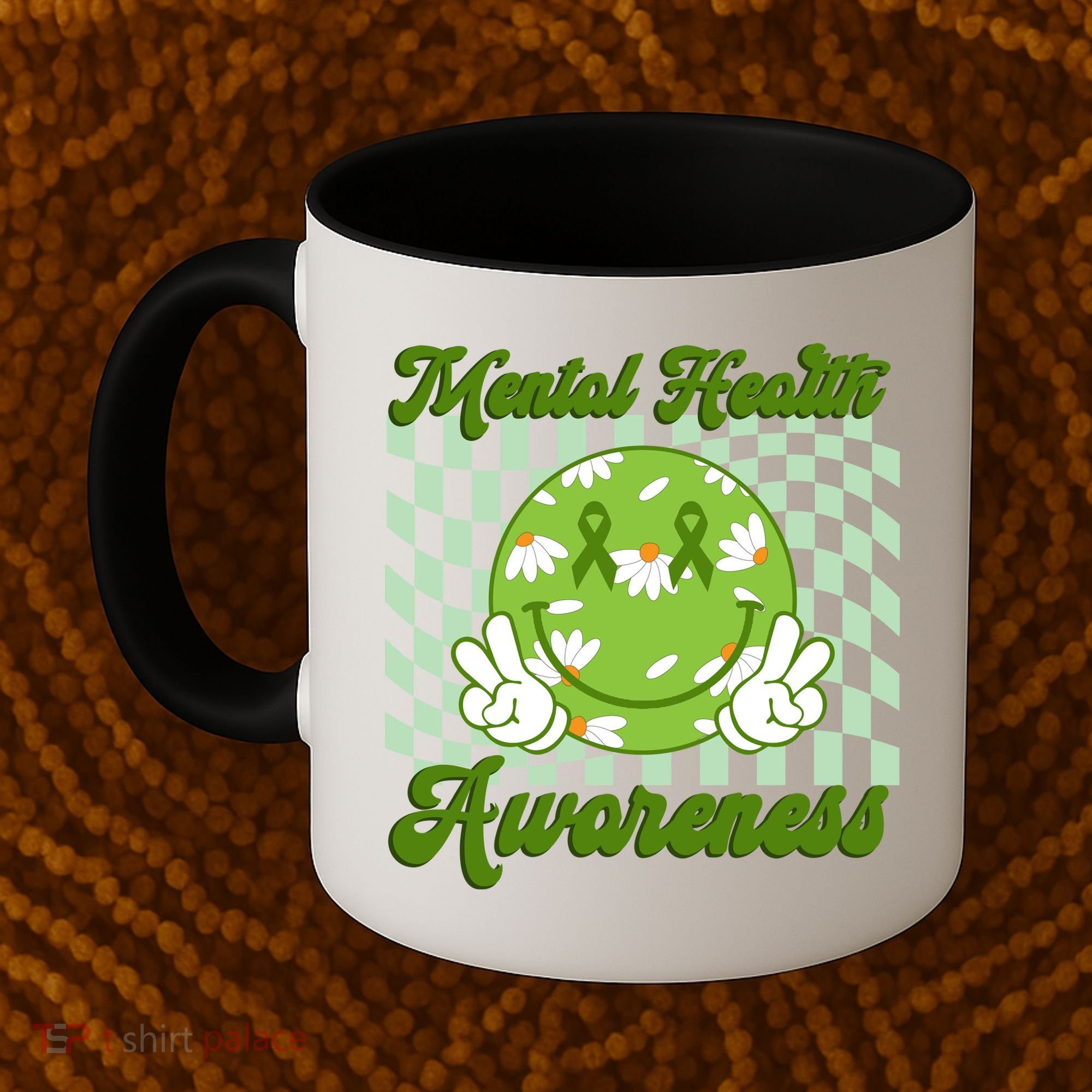 Mental Health Awareness Smile Face Groovy Coffee Mug
