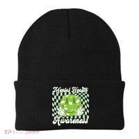 Mental Health Awareness Smile Face Groovy Beanie thumb 0