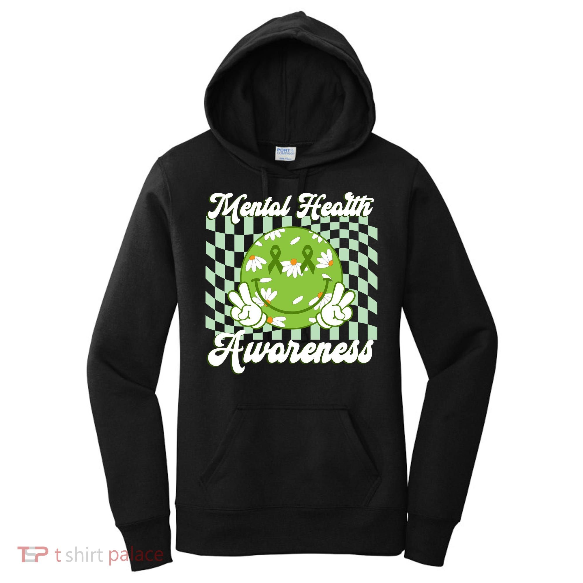 Mental Health Awareness Smile Face Groovy Women's Hoodie