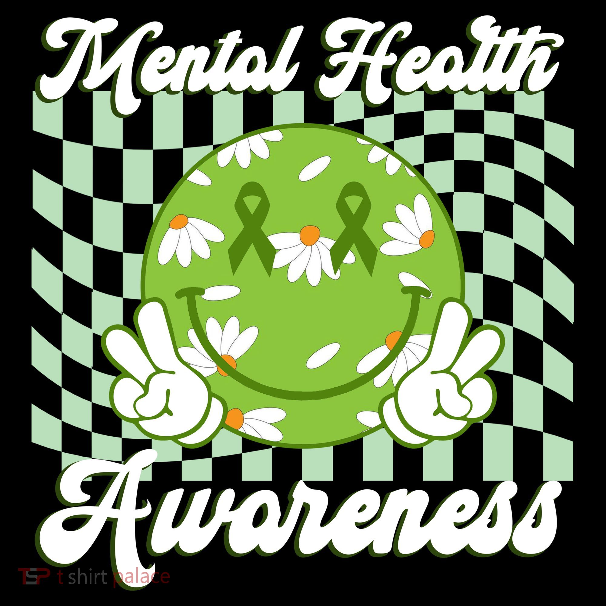 Mental Health Awareness Smile Face Groovy Women's Hoodie