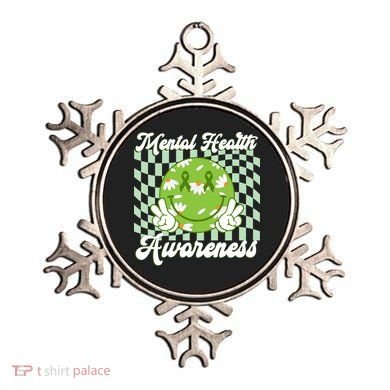 Mental Health Awareness Smile Face Groovy Ornament