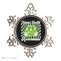 Mental Health Awareness Smile Face Groovy Ornament thumb 0
