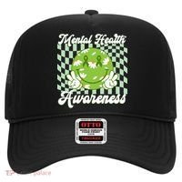 Mental Health Awareness Smile Face Groovy Hat thumb 0