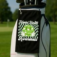 Mental Health Awareness Smile Face Groovy Golf Towel thumb 2