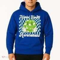 Mental Health Awareness Smile Face Groovy Hoodie thumb 2
