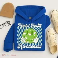 Mental Health Awareness Smile Face Groovy Hoodie thumb 4