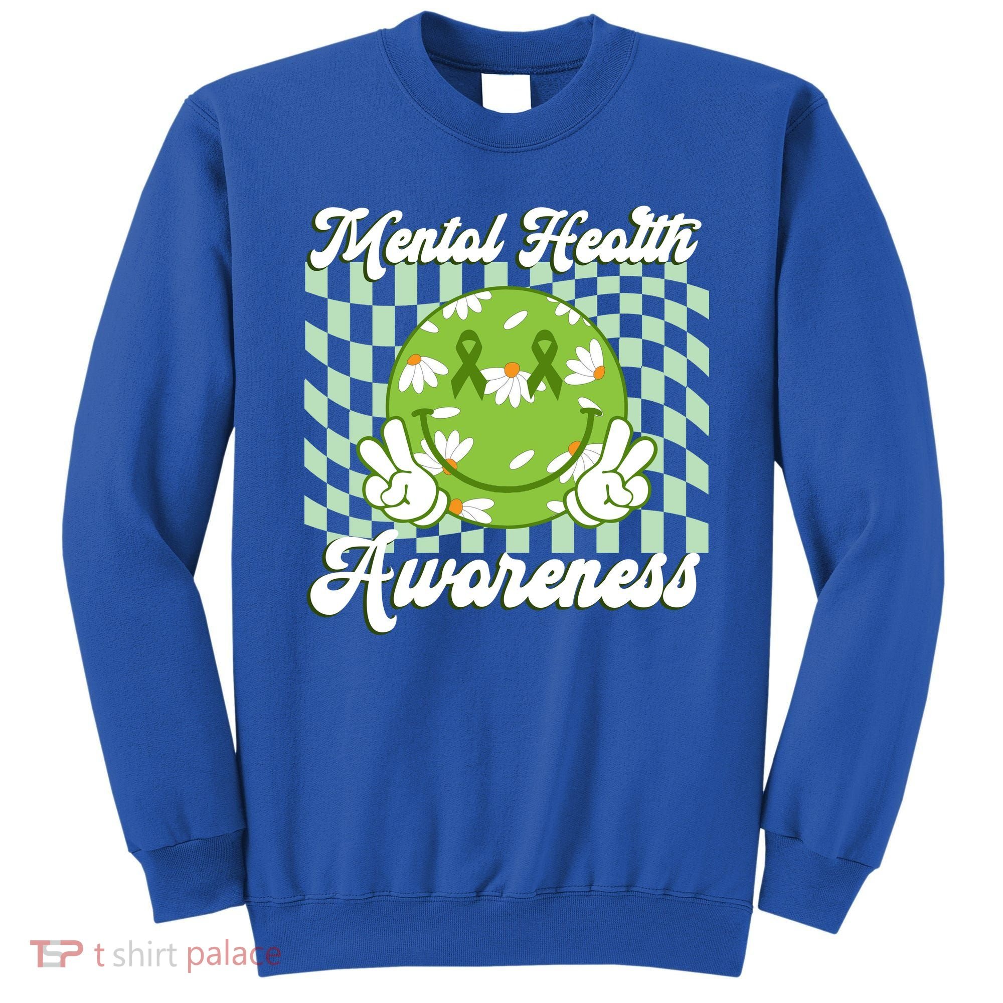 Mental Health Awareness Smile Face Groovy Sweatshirt