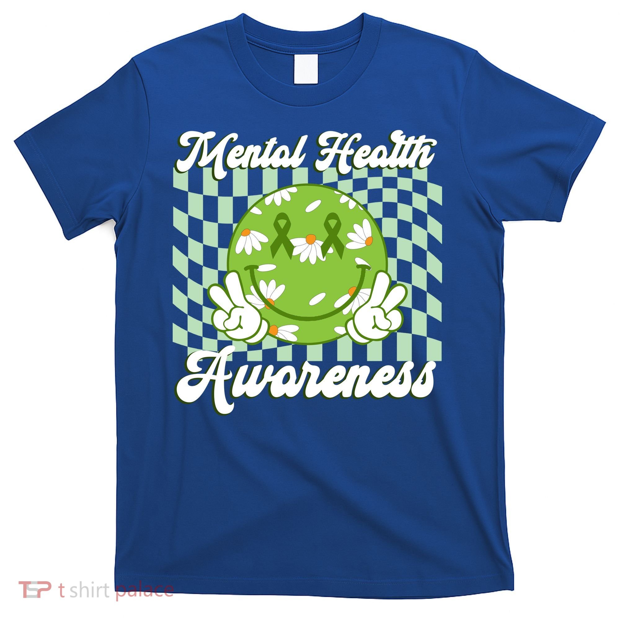 Mental Health Awareness Smile Face Groovy T-Shirt
