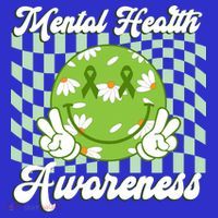 Mental Health Awareness Smile Face Groovy T-Shirt thumb 7