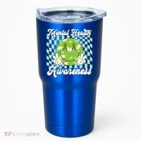 Mental Health Awareness Smile Face Groovy Tumbler thumb 0