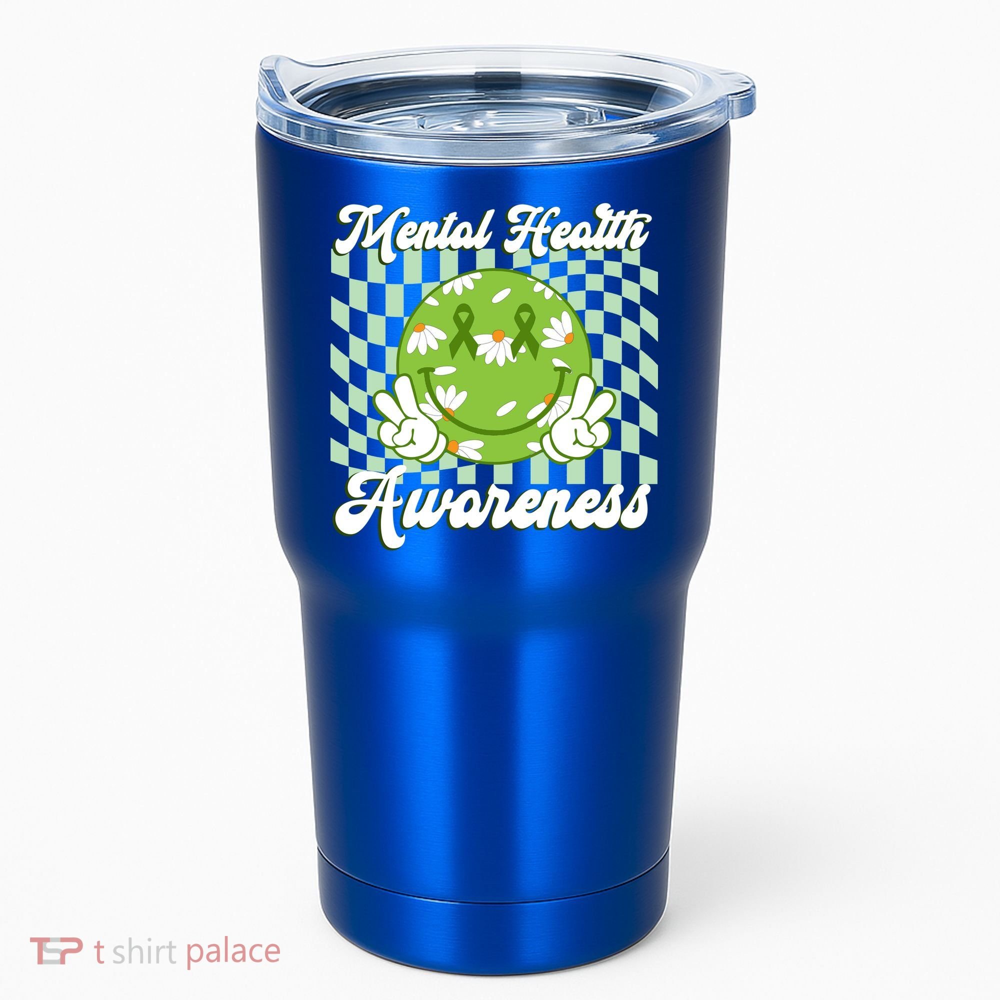 Mental Health Awareness Smile Face Groovy Tumbler