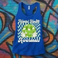 Mental Health Awareness Smile Face Groovy Women's Tank Top thumb 3
