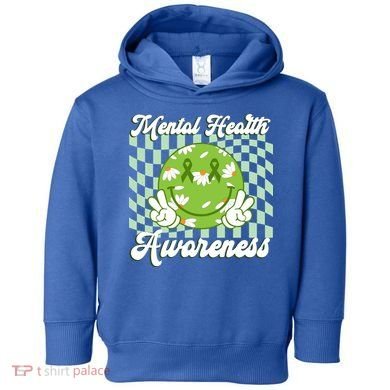 Mental Health Awareness Smile Face Groovy Toddler Hoodie