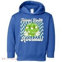Mental Health Awareness Smile Face Groovy Toddler Hoodie thumb 0