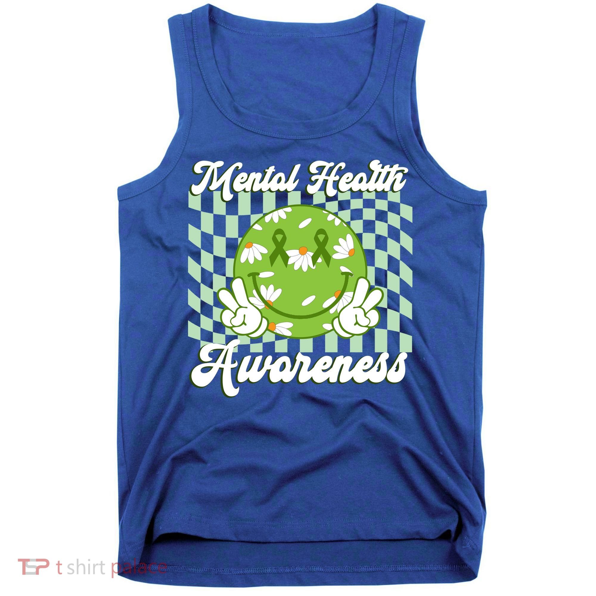 Mental Health Awareness Smile Face Groovy Tank Top