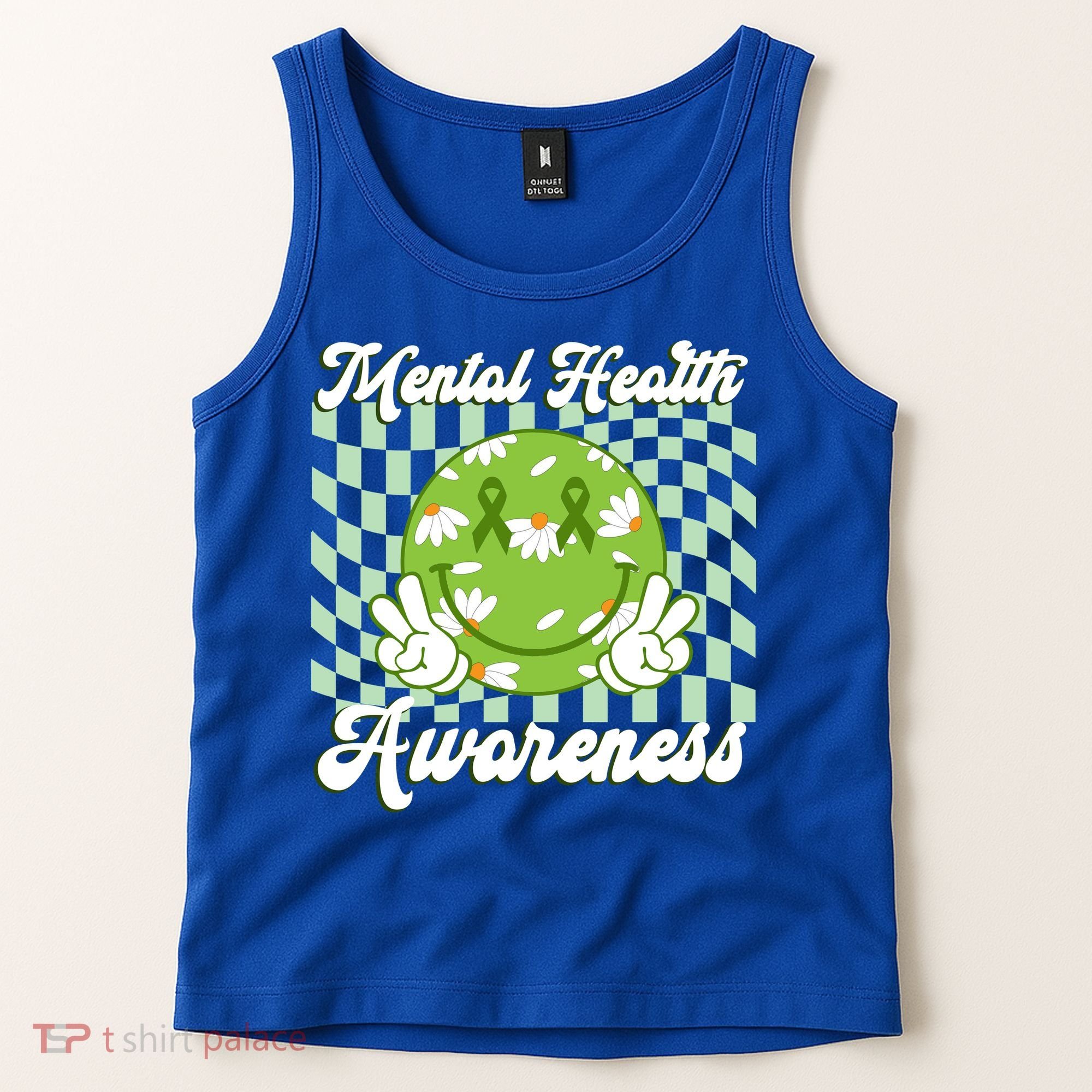 Mental Health Awareness Smile Face Groovy Tank Top