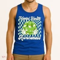 Mental Health Awareness Smile Face Groovy Tank Top thumb 3