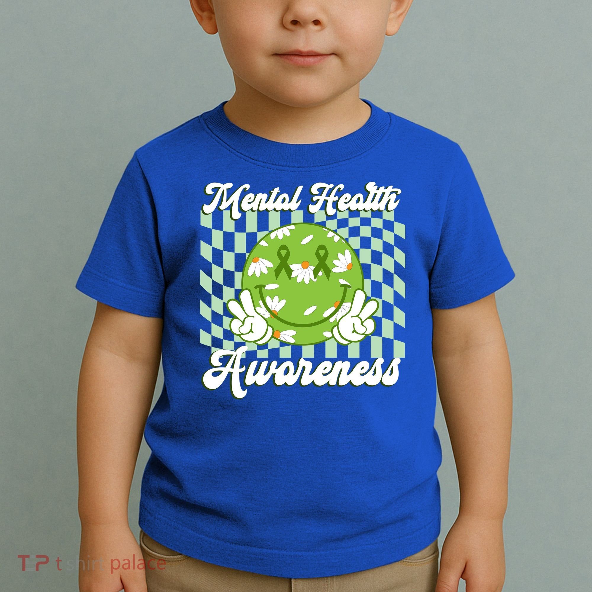 Mental Health Awareness Smile Face Groovy Toddler T-Shirt