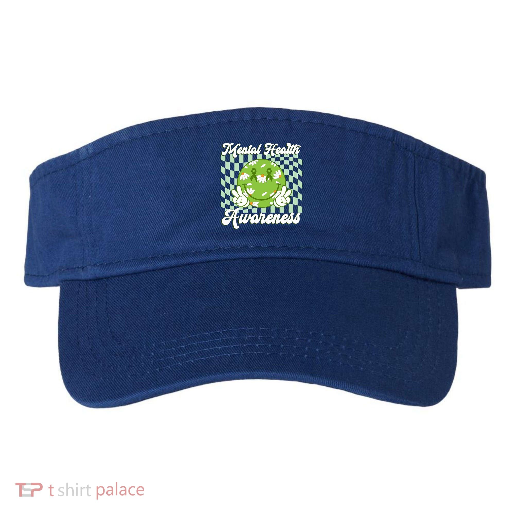Mental Health Awareness Smile Face Groovy Visor