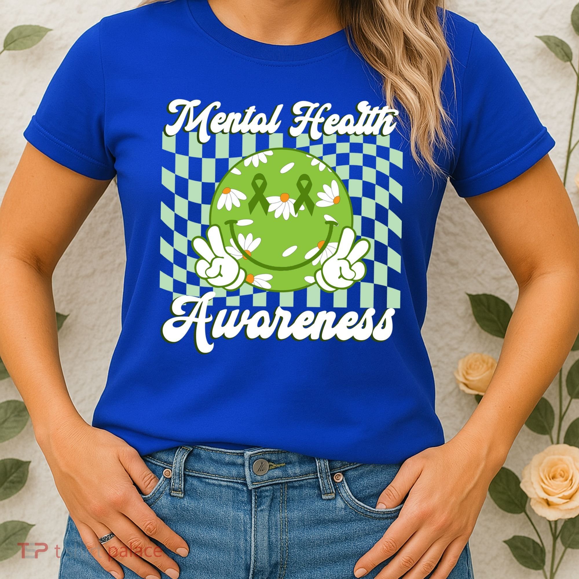 Mental Health Awareness Smile Face Groovy Women's T-Shirt