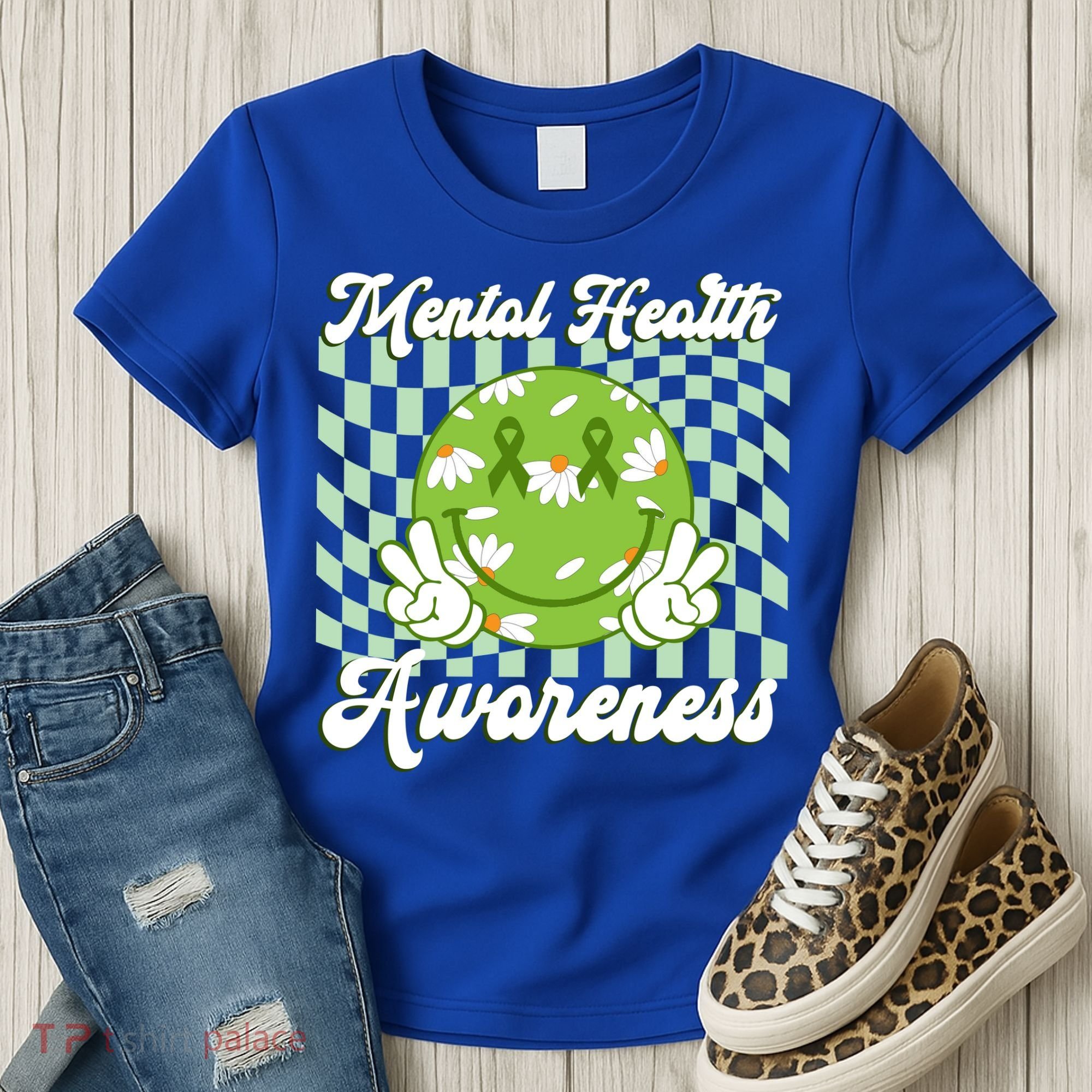 Mental Health Awareness Smile Face Groovy Women's T-Shirt