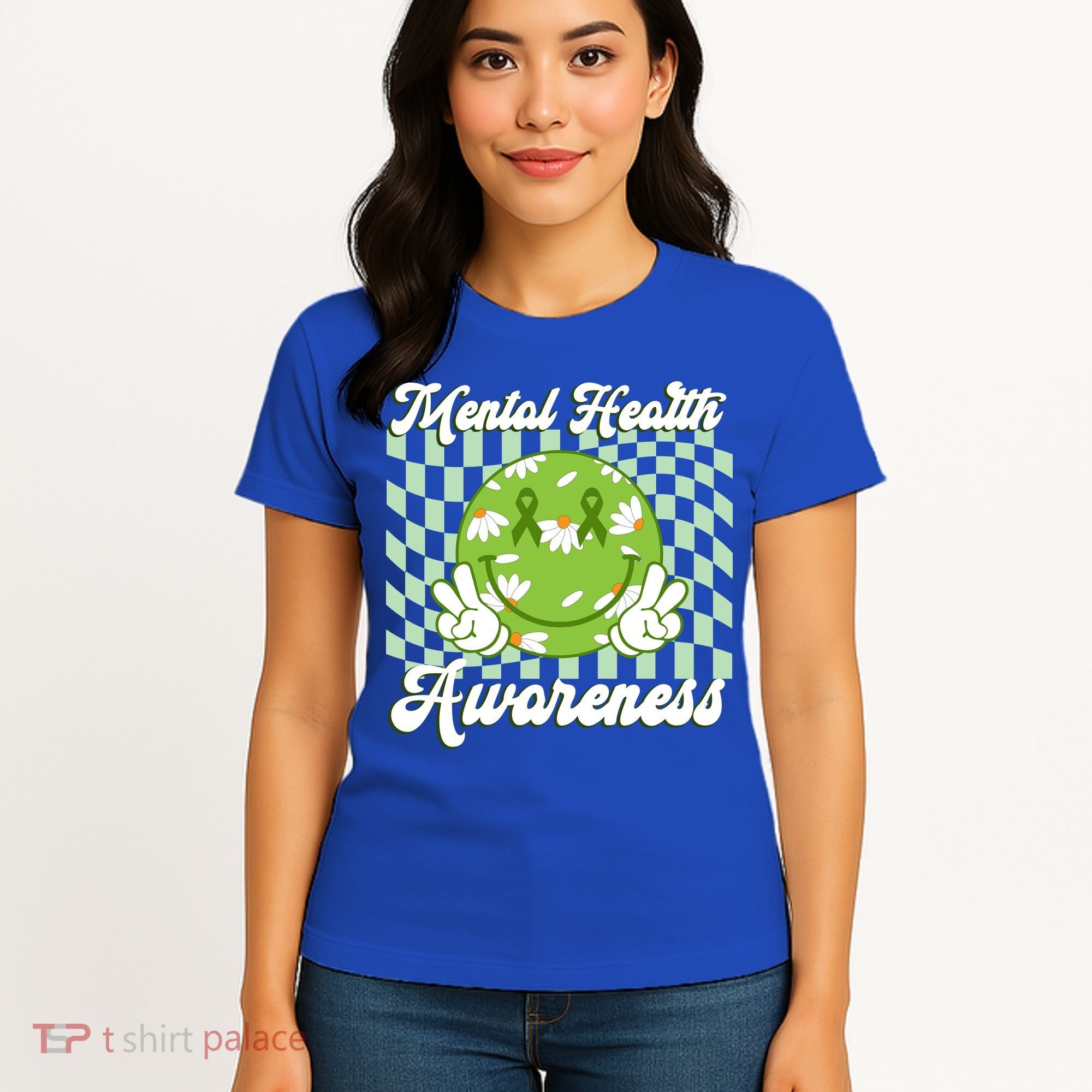 Mental Health Awareness Smile Face Groovy Women's T-Shirt