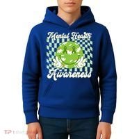 Mental Health Awareness Smile Face Groovy Kids Hoodie thumb 4
