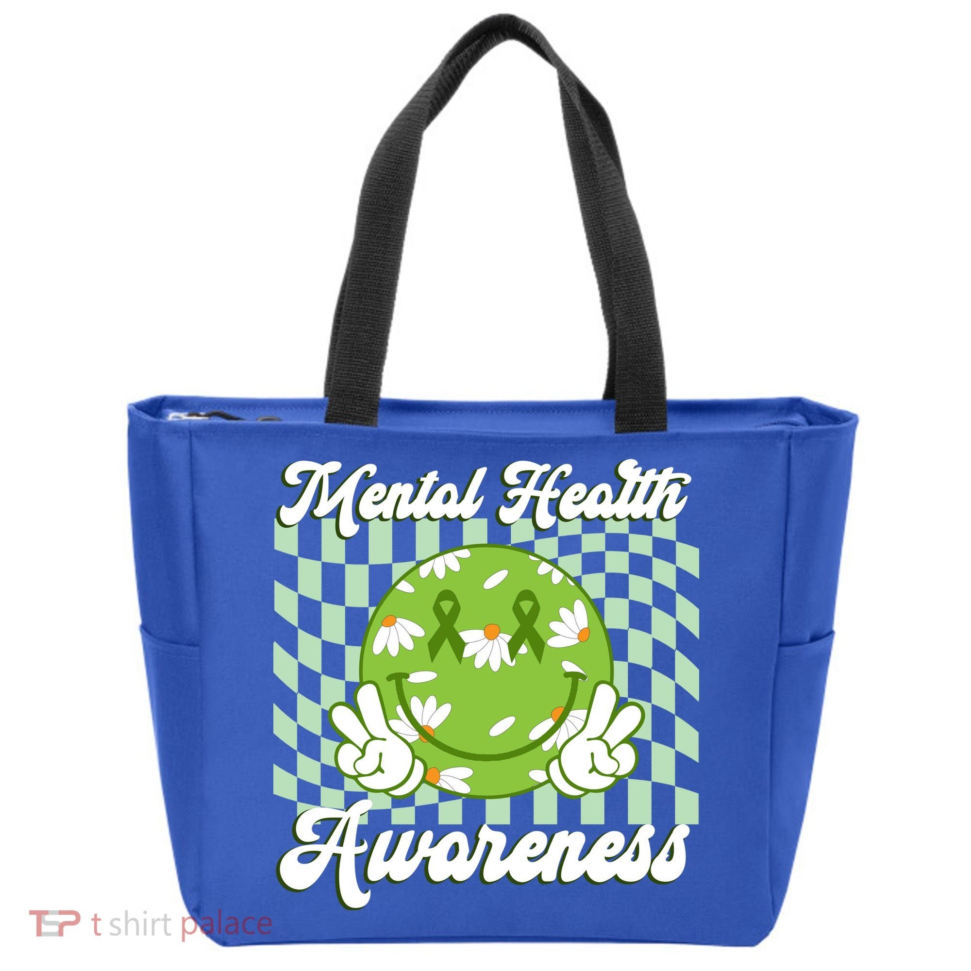 Mental Health Awareness Smile Face Groovy Tote Bag