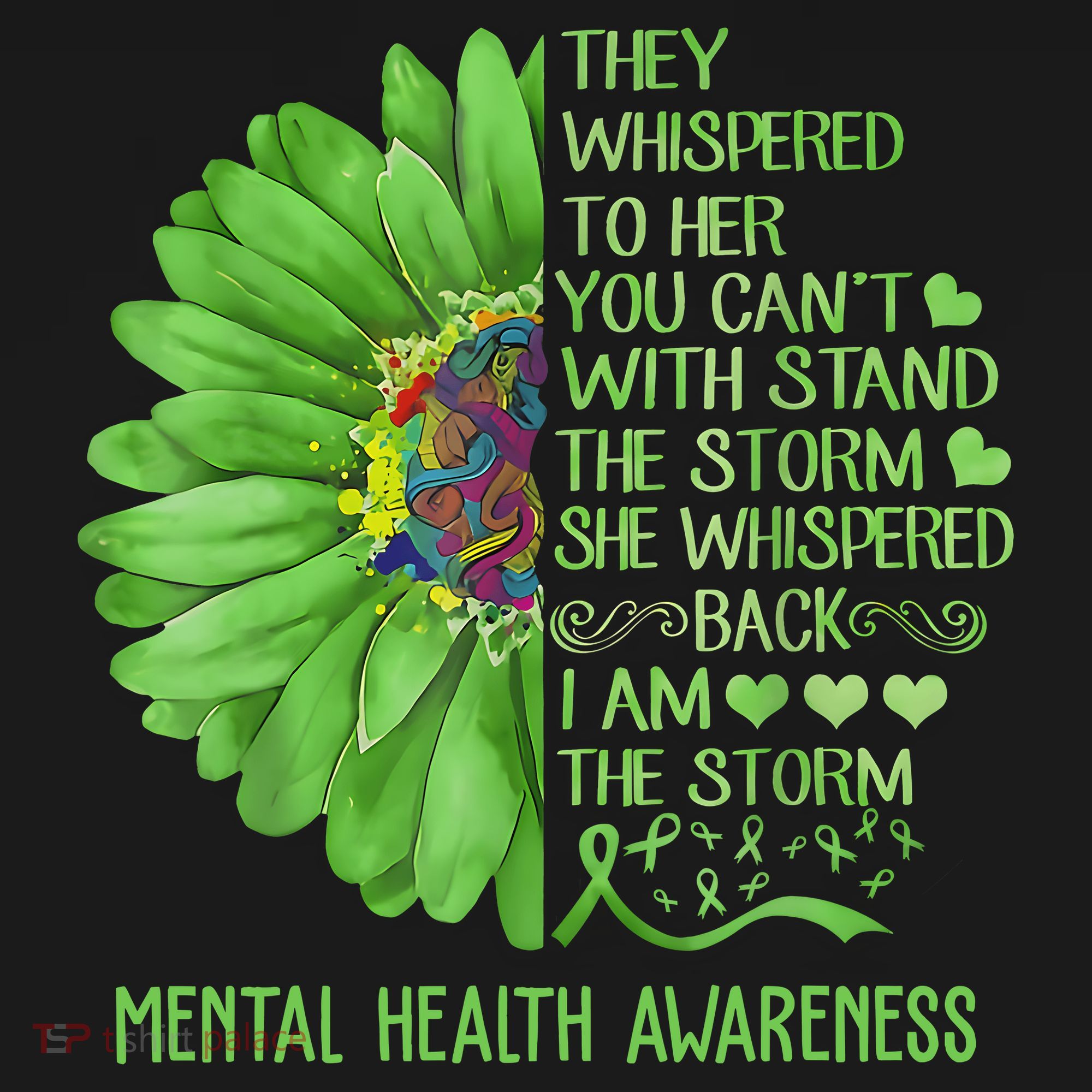 Mental Health Awareness Matters Sunflower I Am The Storm Polo