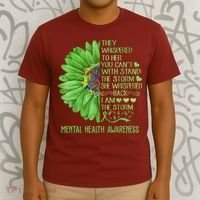 Mental Health Awareness Matters Sunflower I Am The Storm T-Shirt thumb 3
