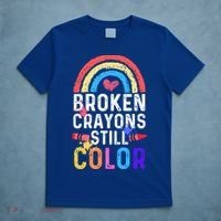 Mental Health Awareness Gift Broken Crayons Still Color Gift T-Shirt thumb 5