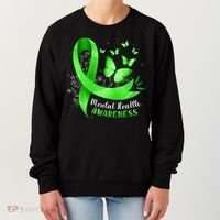 Mental Health Awareness Butterfly Green Ribbon  Women's Sweatshirt thumb 0