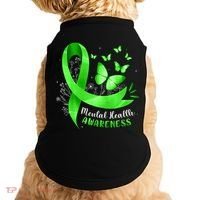 Mental Health Awareness Butterfly Green Ribbon  Doggie Tank thumb 0