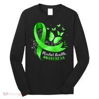 Mental Health Awareness Butterfly Green Ribbon  Long Sleeve Shirt thumb 0