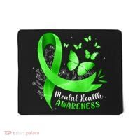 Mental Health Awareness Butterfly Green Ribbon  Mousepad thumb 0
